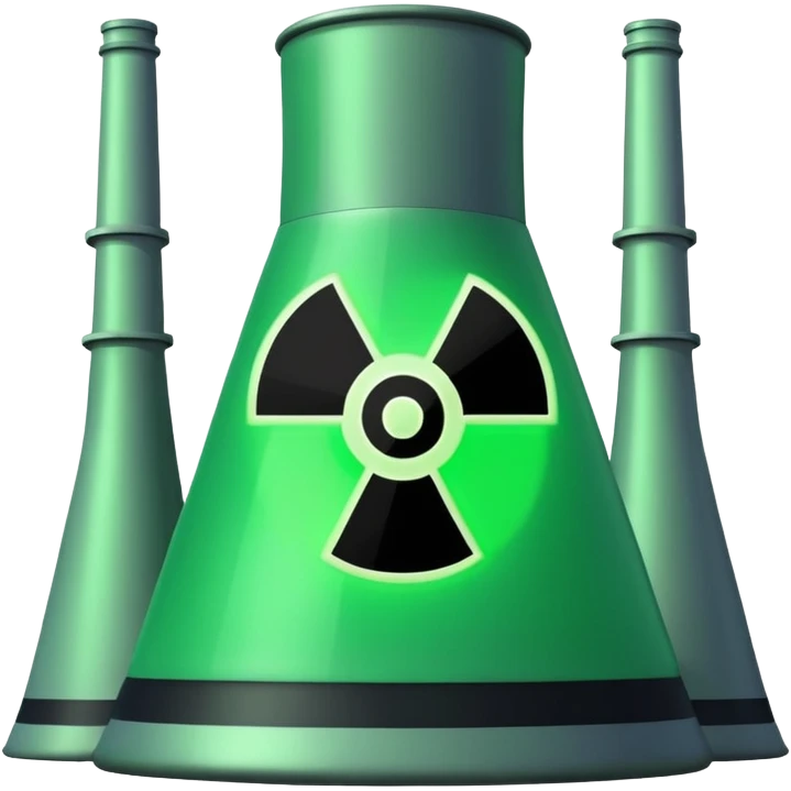 nuclear power plant with a green radioactive glow, emoji style, option 4 emoji