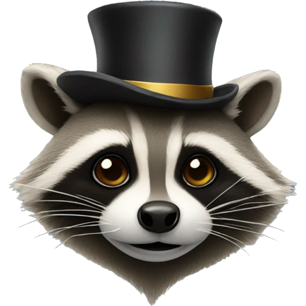 Raccoon with a top hat  emoji