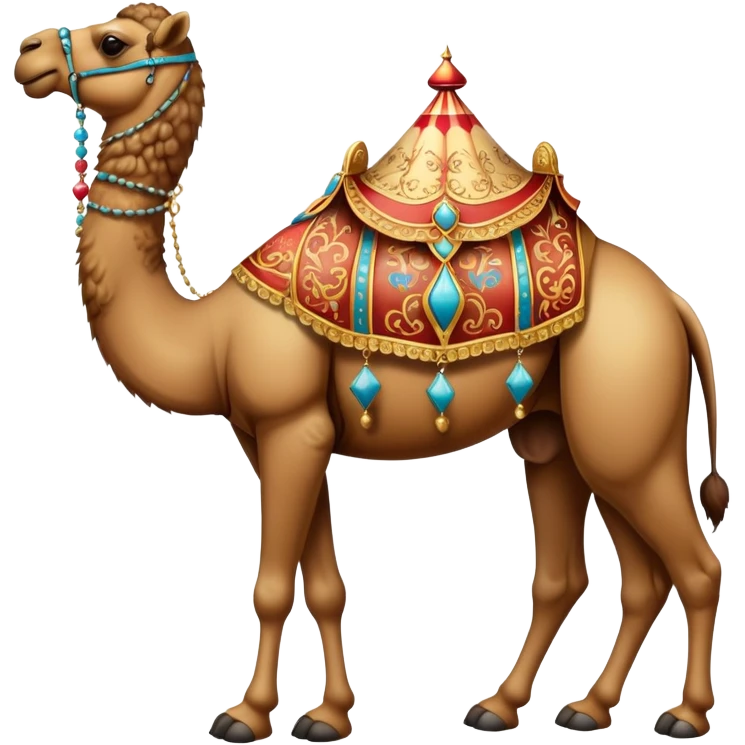 Vintage Arabian circus camel with filigree emoji
