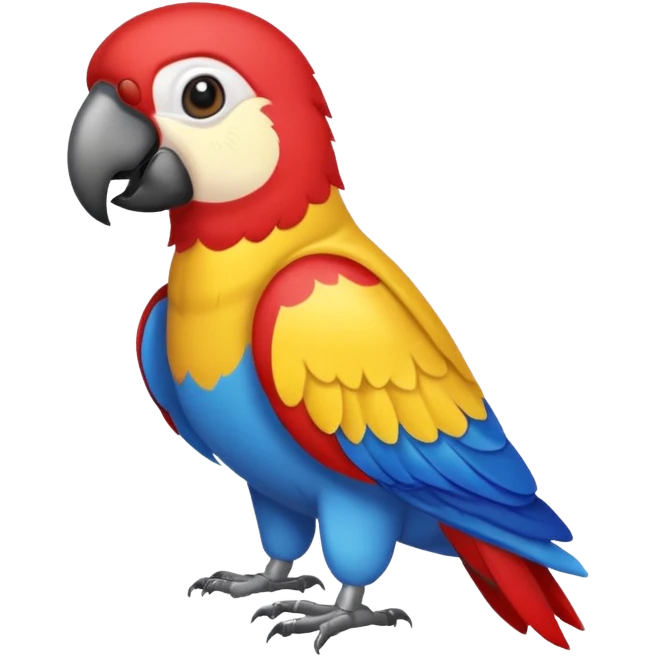 red blue yellow and blue parrot emoji