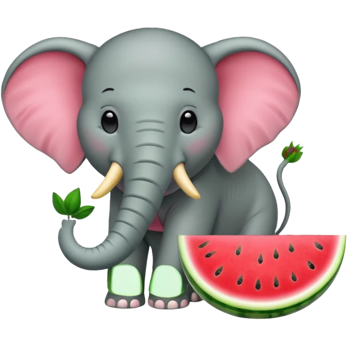 elephant eating watermelon emoji