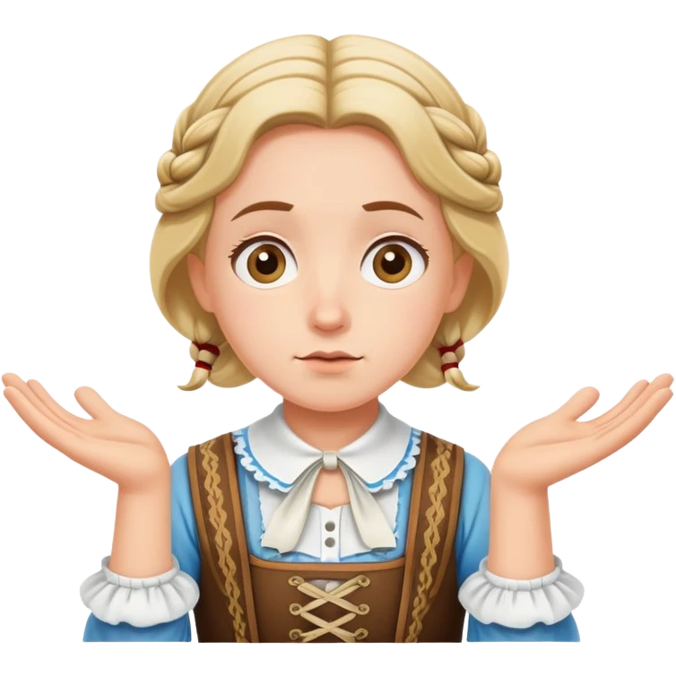 German in traditional Bavarian clothing shrugging emoji