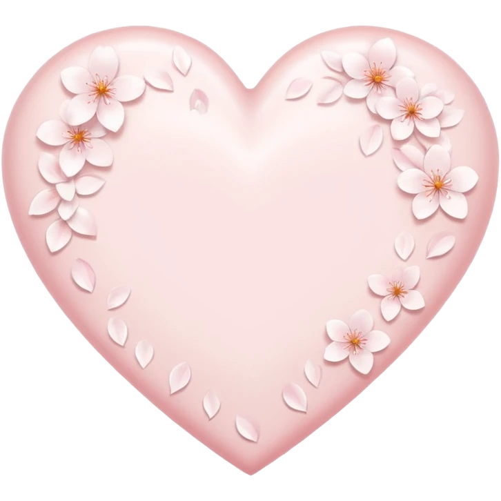 white heart emoji with subtle sakura petal texture emoji