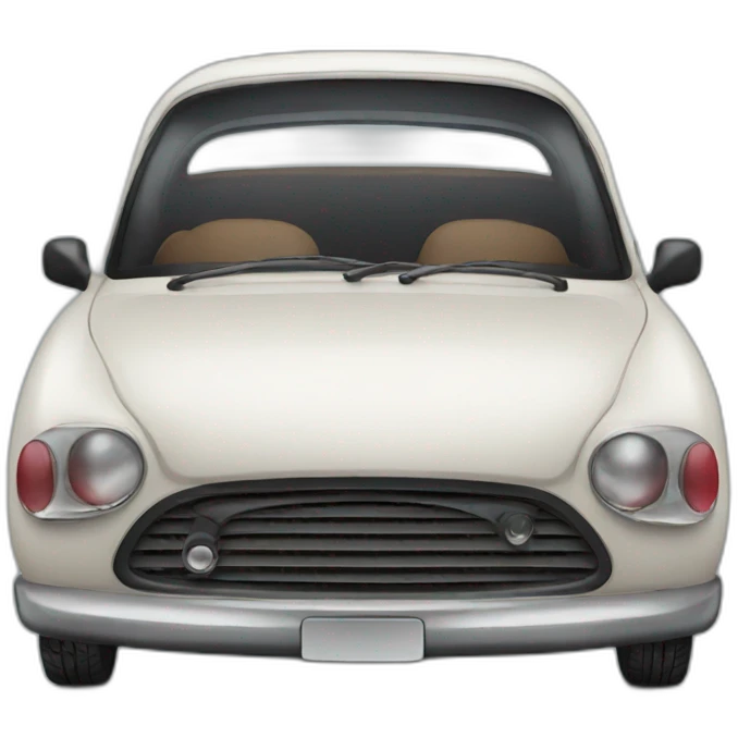 car with a sad mouth emoji