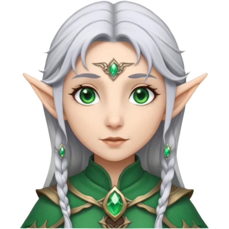 Frieren the female elf mage with silver hair emoji
