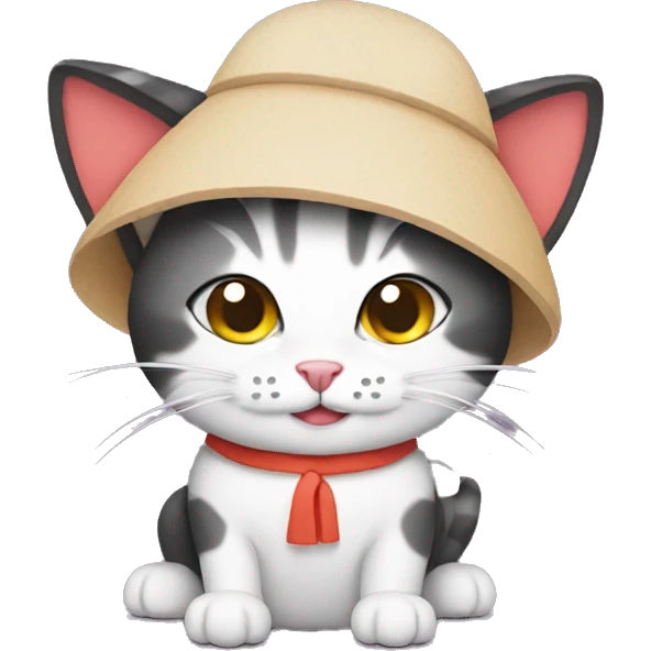 cat wearing sushi as a hat emoji