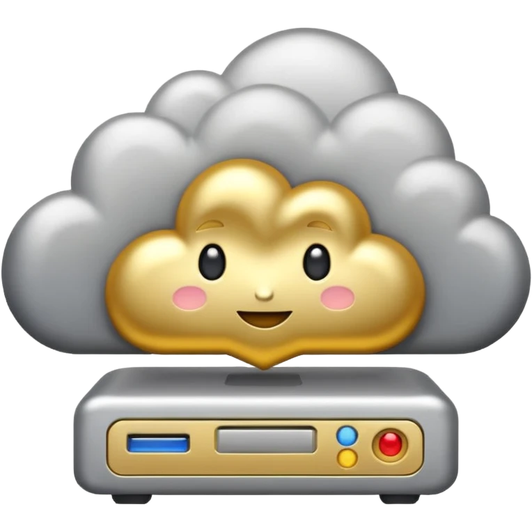 premium web hosting, golden cloud with server emoji