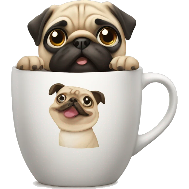 Cup with the pug emoji