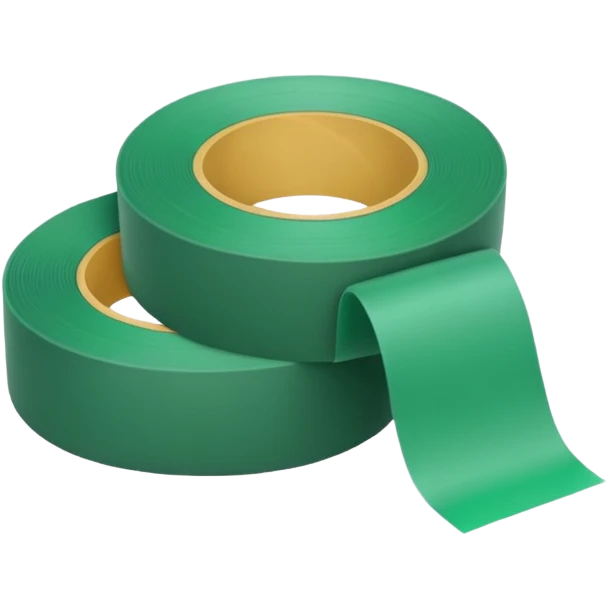 make warm light Green wide tape rolling on the floor emoji