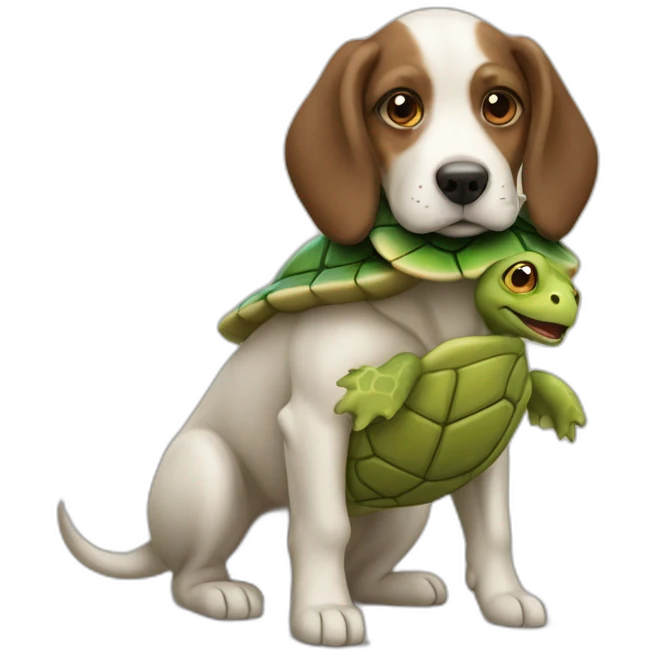 Dog with turtle on back emoji