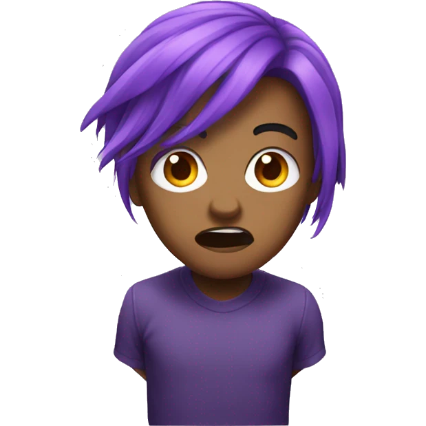 purple hair scared emoji
