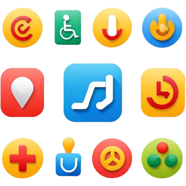 design4all, inclusive design concept with accessibility symbols emoji