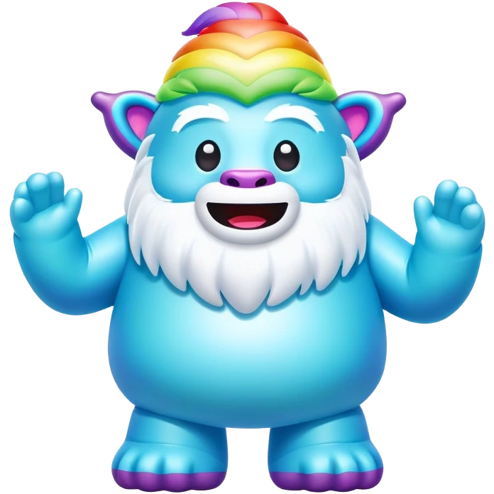 rainbow inflatable bouncy yeti emoji