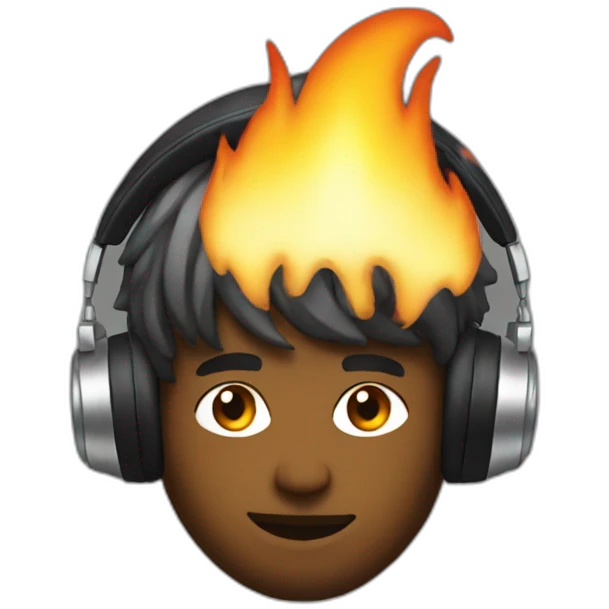 dj with hair on fire emoji