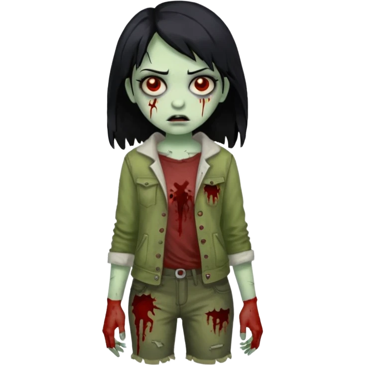 girl zombie with black hair emoji