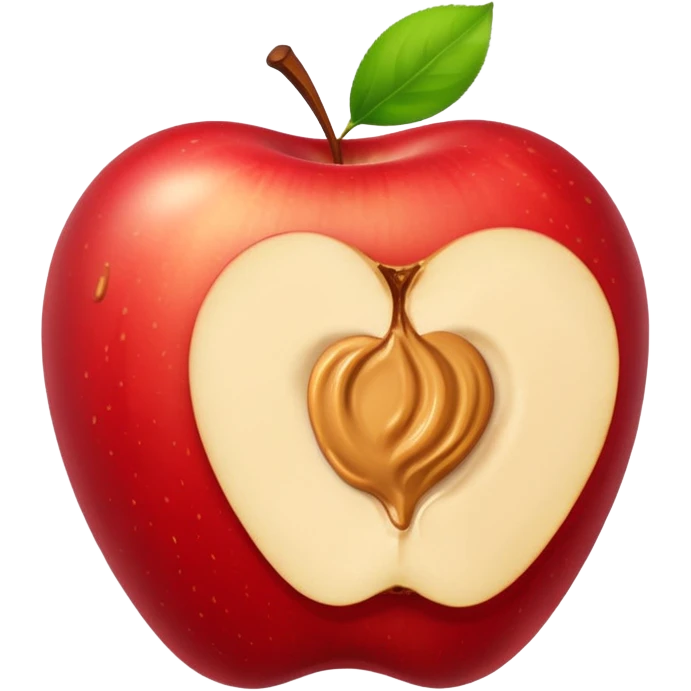 apple with peanutbutter emoji