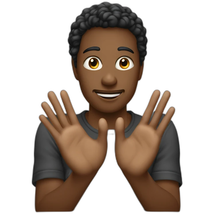 Personne noire choquée avec les mains derrière la tête emoji