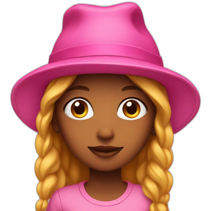 A girl with a pink hat emoji