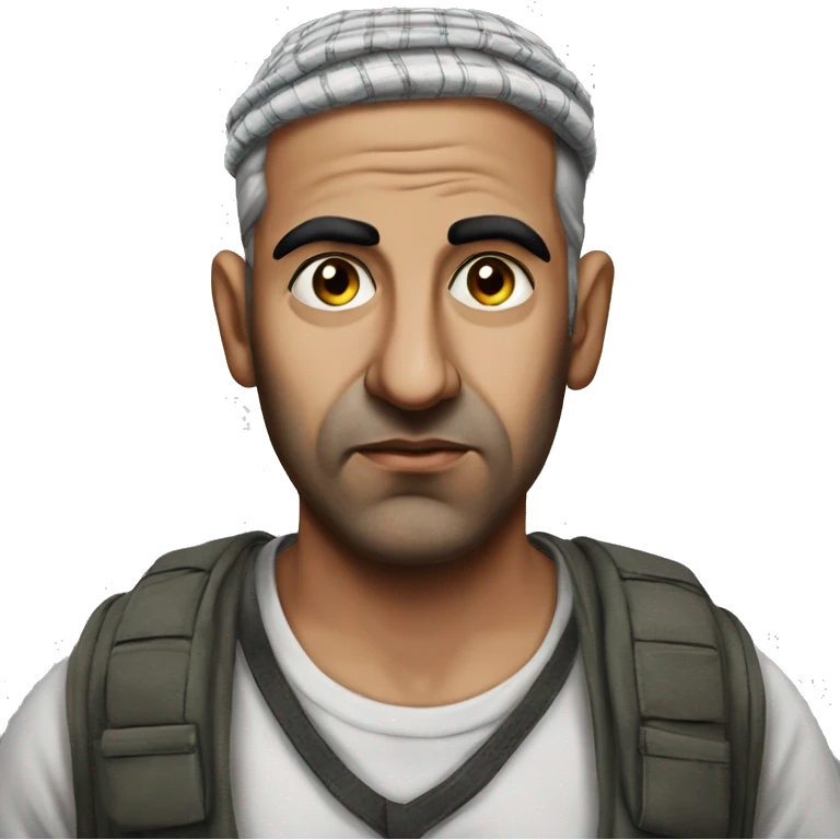 Palestinian man photorealistic serious emoji