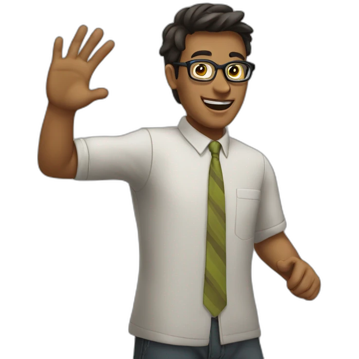 waving nerd emoji