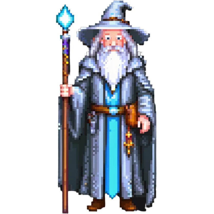 Gandalf the wizard with white beard, staff, and magical robe emoji