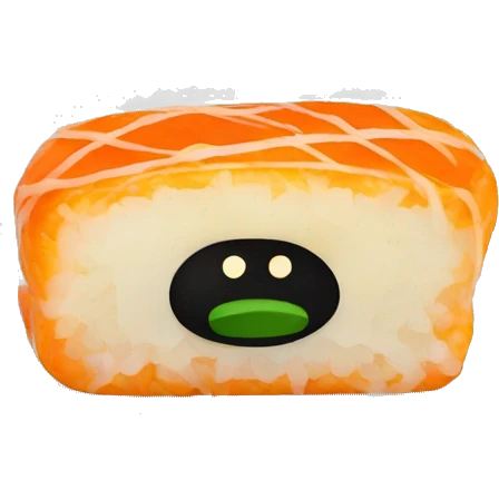 baked sushi with cheese on top emoji