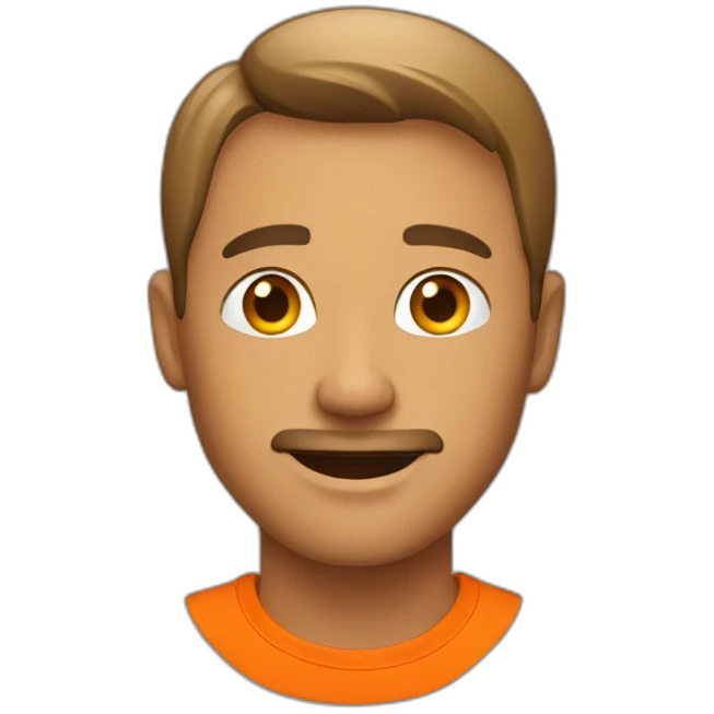 A man with orange shirt emoji