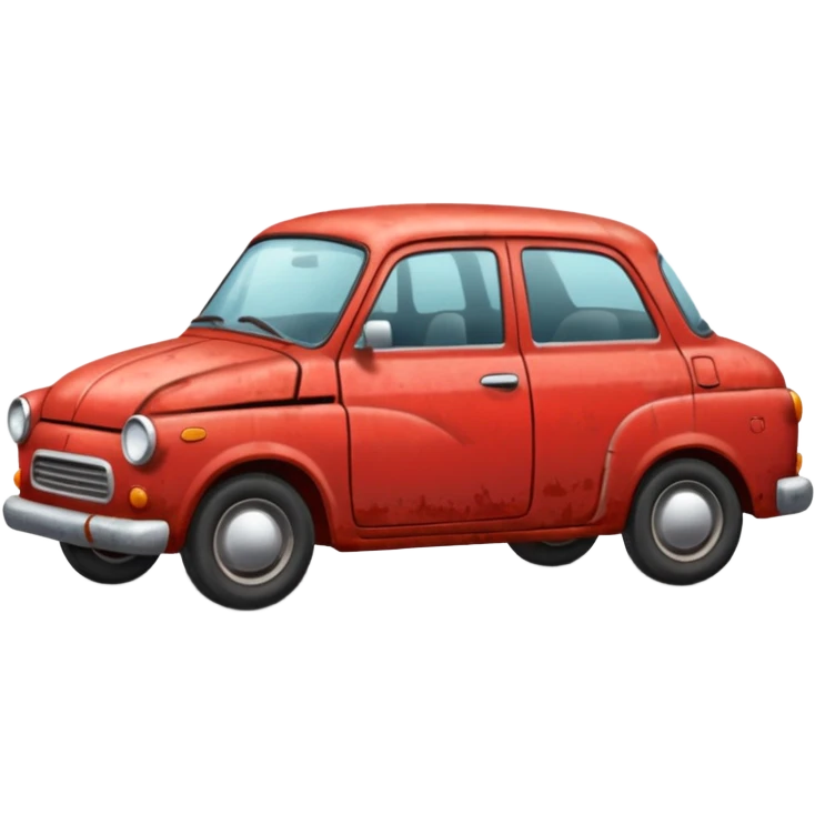 a red crappy car emoji