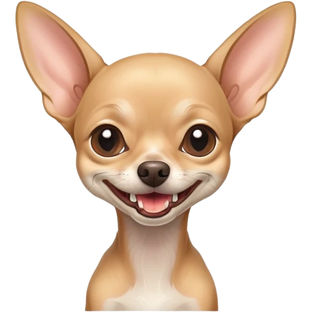 Skinny bald Chihuahua with one long tooth emoji