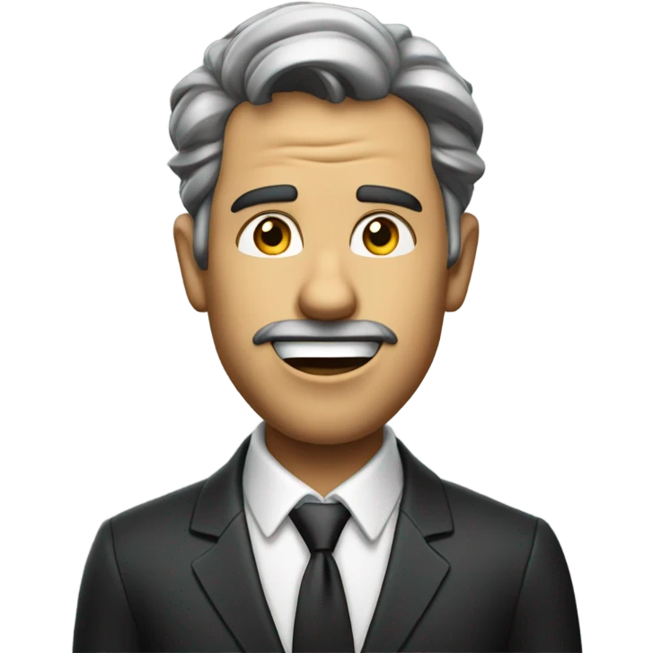 Businessman sideview shouting emoji