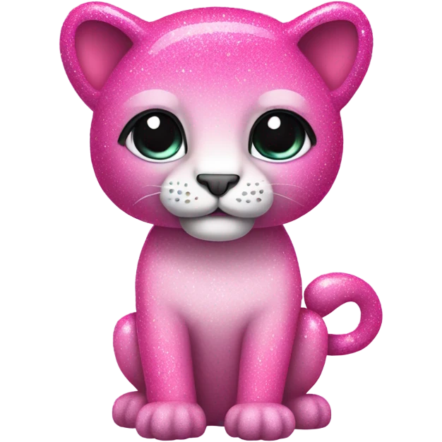 Pink ombre full body panther with glitter  emoji