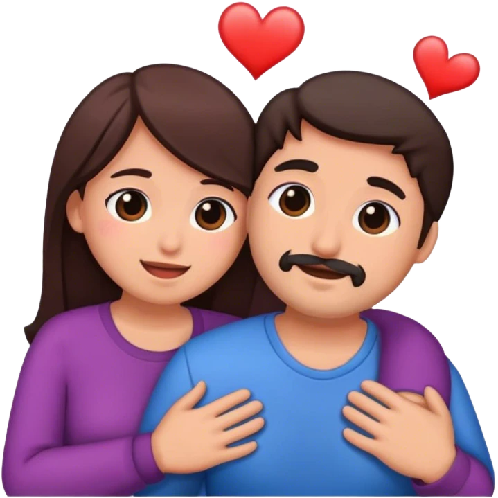Abrazo hombre y mujer morenos emoji