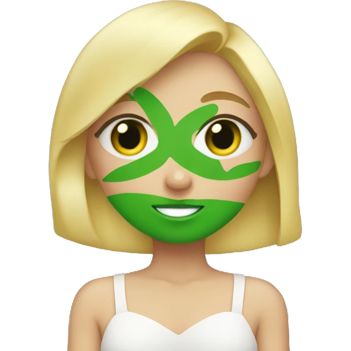 blonde girl with green eyes making a heart with her hands emoji