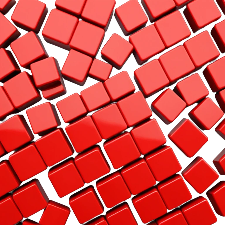 A big LEGO block broken into smaller pieces. emoji