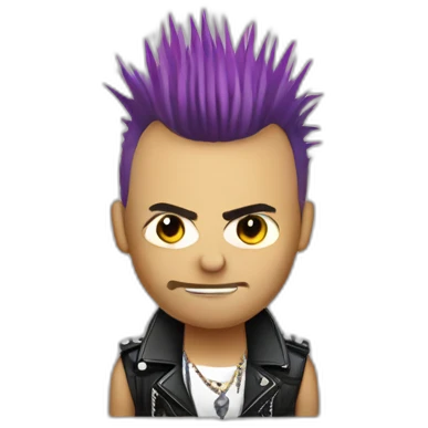 punk rock star with mohawk hair style emoji