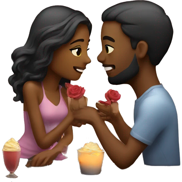 Lovers on a romantic date, emoji