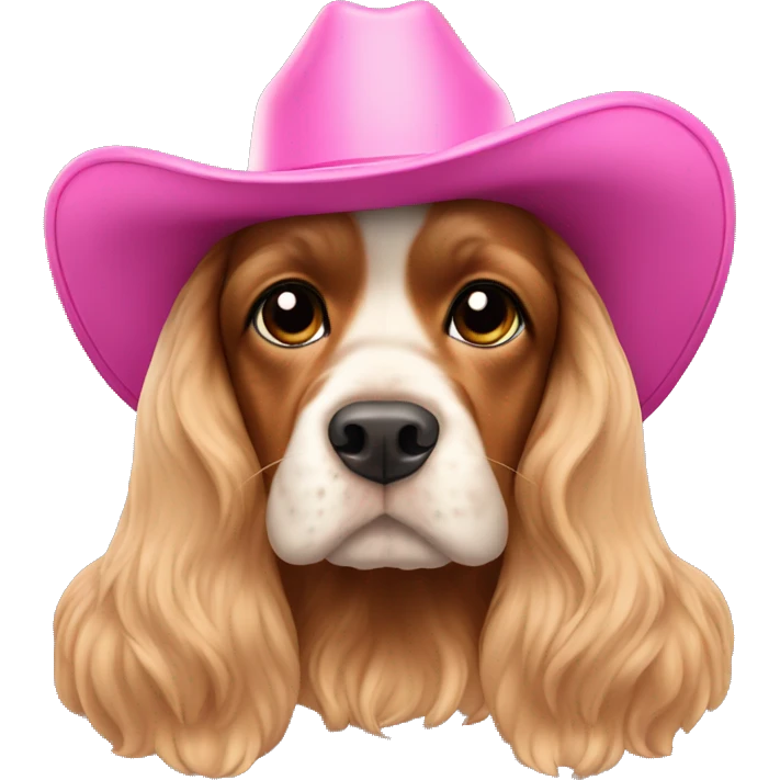 Cocker spaniel with pink cowboy hat on  emoji