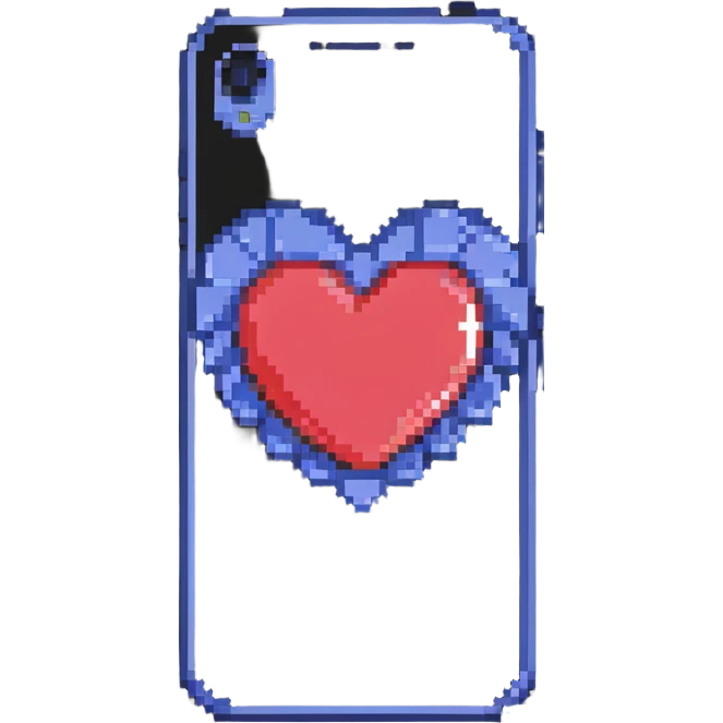 smartphone with a big heart emoji