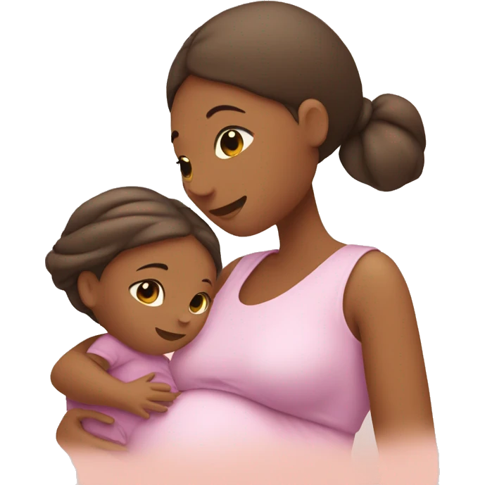 Pregnant woman with baby girl  emoji