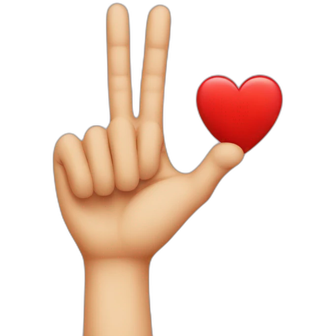 Mix middle finger emoji with red heart emoji emoji
