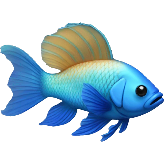 Blue beta fish emoji