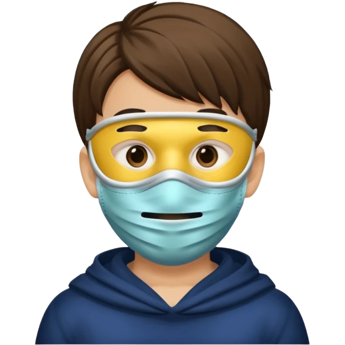 a boy wearing mask emoji