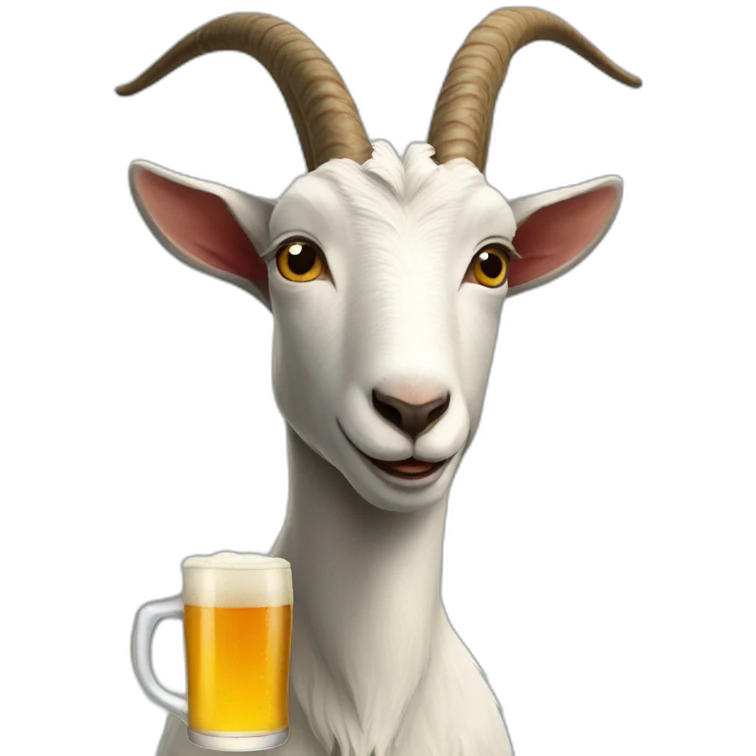 goat drinking beer emoji
