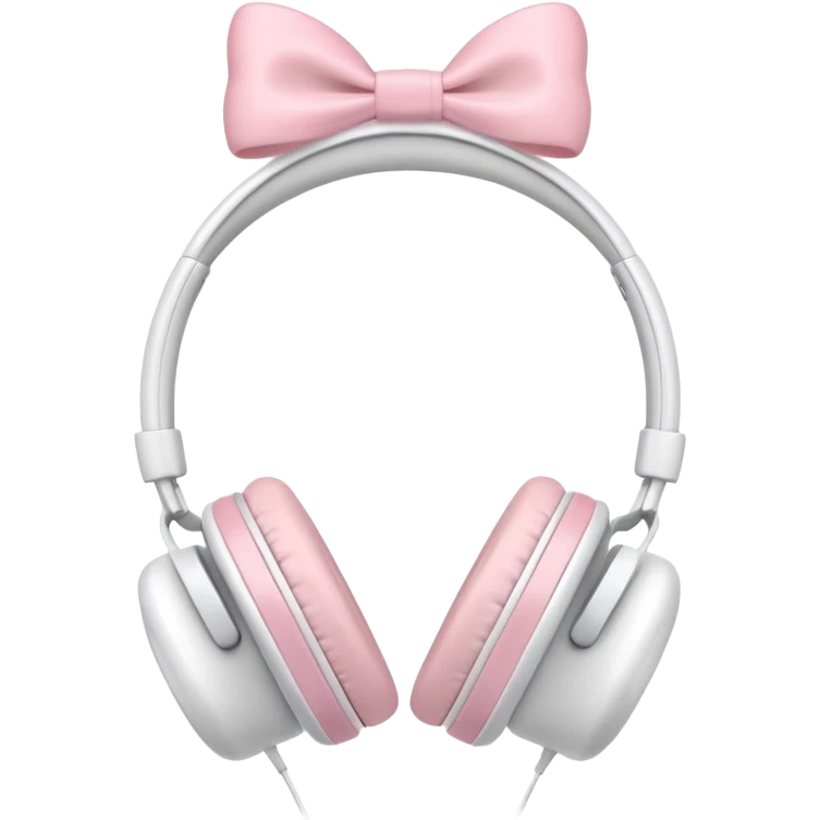 White Headphones With Pastel Pink Bow emoji