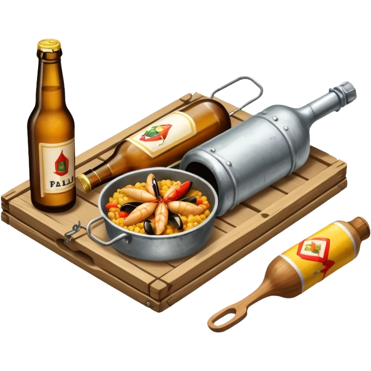 mouse trap with a beer and a paella emoji