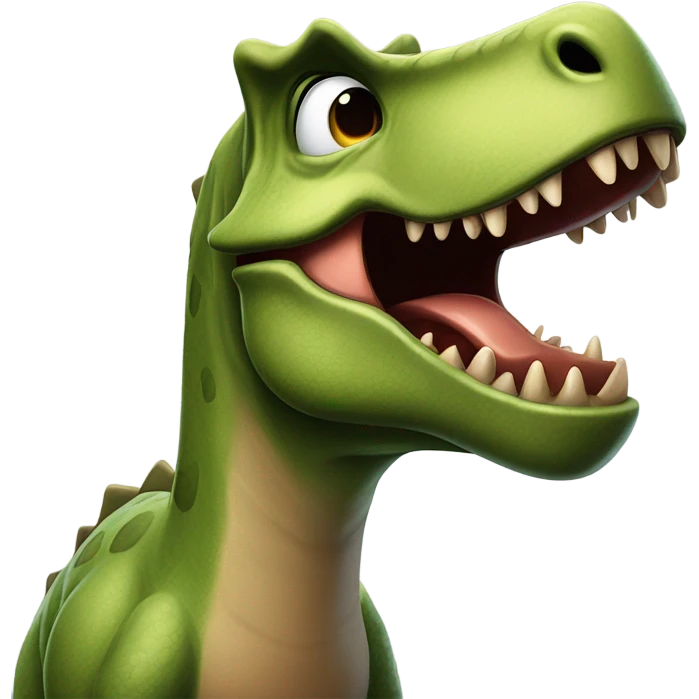 Dinosaur blowing kiss emoji