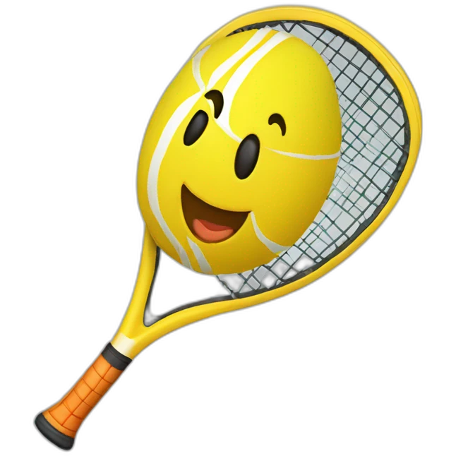 Pelota de pádel amarilla de fiesta emoji
