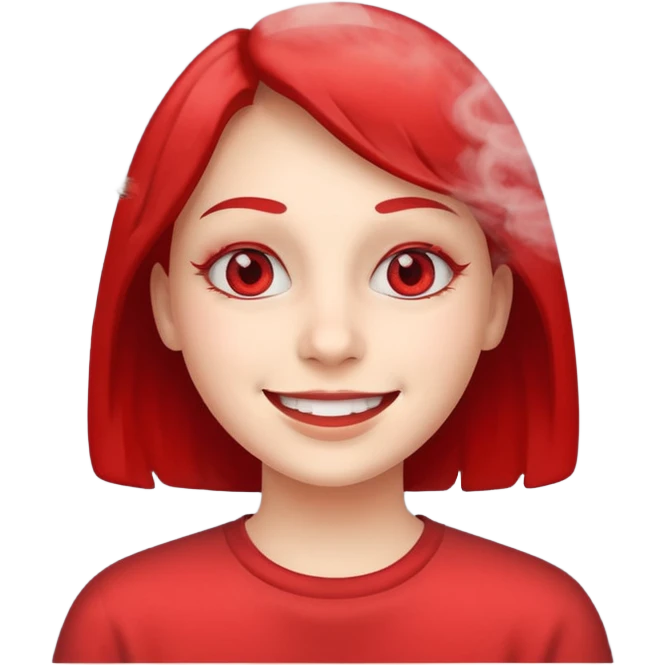 smiling through smoke red squinty eyes emoji