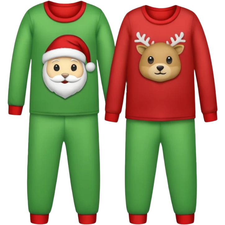 xmas pajamas - no person just clothes,  emoji