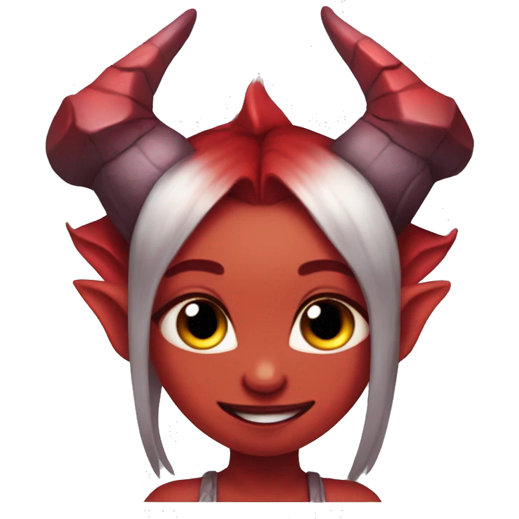 Meru the red skin succubus with horns and wings emoji